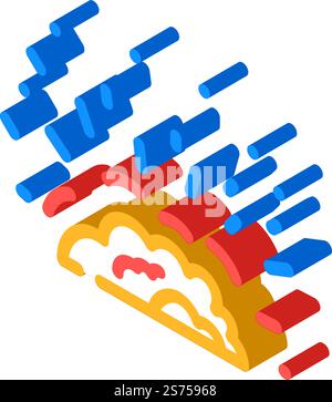 explosion fire isometric icon vector. explosion fire sign. isolated symbol illustration. explosion fire isometric icon vector illustration Stock Vector