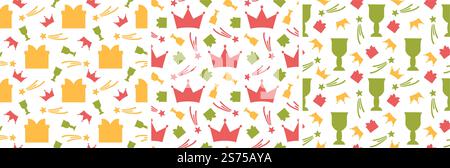 Set of Happy Epiphany Day Seamless Pattern Design Christian Festival to Faith in Template Hand Drawn Cartoon Flat Illustration Stock Vector