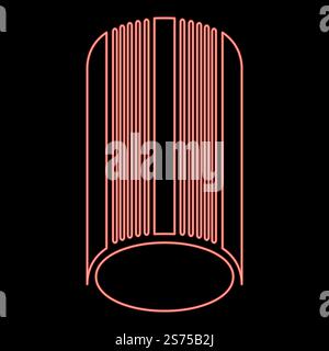 Neon solarium red color vector illustration image flat style light. Neon solarium red color vector illustration image flat style Stock Vector