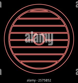 Neon viking shield red color vector illustration image flat style light. Neon viking shield red color vector illustration image flat style Stock Vector