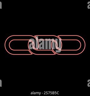 Neon chain links Interlock icon black color vector illustration flat ...