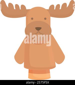 Deer puppet icon cartoon vector. Stage show. Animal story Stock Vector ...