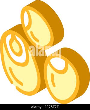 millet grain food isometric icon vector. millet grain food sign. isolated symbol illustration. millet grain food isometric icon vector illustration Stock Vector