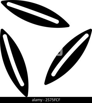 rice grain healthy glyph icon vector. rice grain healthy sign. isolated symbol illustration. rice grain healthy glyph icon vector illustration Stock Vector