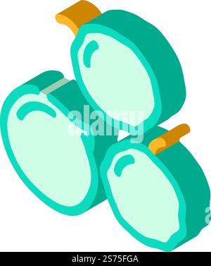 pea grain healthy isometric icon vector. pea grain healthy sign. isolated symbol illustration. pea grain healthy isometric icon vector illustration Stock Vector