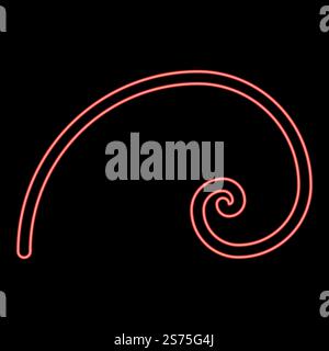 Neon spiral golden section Golden ratio proportion Fibonacci spiral red color vector illustration image flat style light. Neon spiral golden section Golden ratio proportion Fibonacci spiral red color vector illustration image flat style Stock Vector