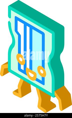 sharpener school character isometric icon vector. sharpener school character sign. isolated symbol illustration. sharpener school character isometric icon vector illustration Stock Vector