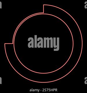 Neon techno Circle Modern Infographic Concept Abstract creative futuristic technology Graphic user interface red color vector illustration image flat style light. Neon techno Circle Modern Infographic Concept Abstract creative futuristic technology Graphic user interface red color vector illustration image flat style Stock Vector