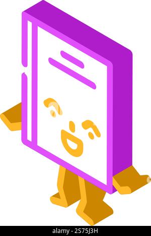 book stationery character isometric icon vector. book stationery character sign. isolated symbol illustration. book stationery character isometric icon vector illustration Stock Vector