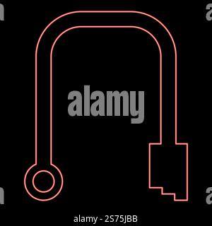 Neon branch pipe red color vector illustration image flat style light. Neon branch pipe red color vector illustration image flat style Stock Vector