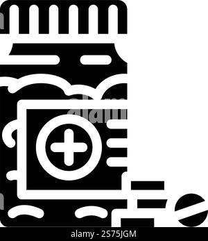 aspirin first aid glyph icon vector illustration Stock Vector Image ...