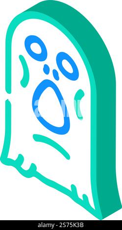 face ghost isometric icon vector. face ghost sign. isolated symbol illustration. face ghost isometric icon vector illustration Stock Vector