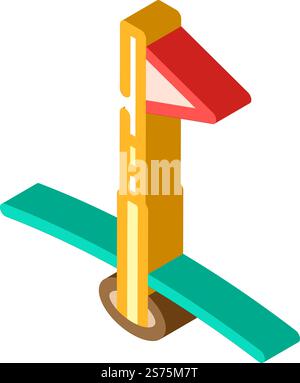 golf flag isometric icon vector. golf flag sign. isolated symbol illustration. golf flag isometric icon vector illustration Stock Vector