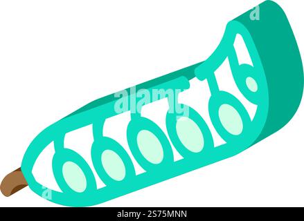 pea plant healthy isometric icon vector. pea plant healthy sign. isolated symbol illustration. pea plant healthy isometric icon vector illustration Stock Vector