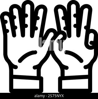 eight number hand gesture line icon vector illustration Stock Vector ...