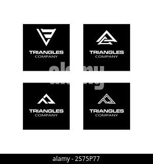 Futuristic Triangle Chain logo design inspiration Stock Vector