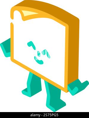 note sticker school character isometric icon vector. note sticker school character sign. isolated symbol illustration. note sticker school character isometric icon vector illustration Stock Vector