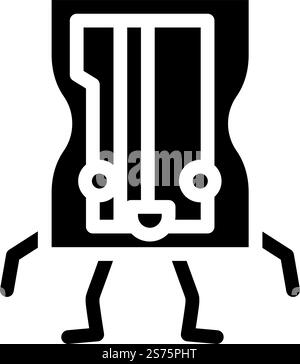 sharpener school character glyph icon vector. sharpener school character sign. isolated symbol illustration. sharpener school character glyph icon vector illustration Stock Vector
