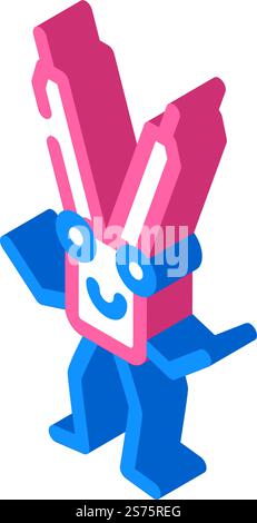 compass divider stationery character isometric icon vector. compass divider stationery character sign. isolated symbol illustration. compass divider stationery character isometric icon vector illustration Stock Vector