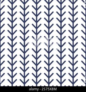 Geometric stripes with curved lines and zig zags. Decorative ornaments and simple motives. Seamless pattern, wallpaper or wrapping paper decor, textile background print. Vector in flat style. Simple geometric motif print, seamless pattern Stock Vector