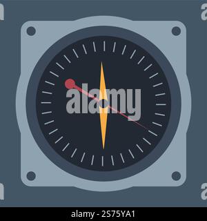 compass with arrow, isolated panel of device or gadget showing direction or measurement. Industrial appliances and types of equipment for work, parts and details of mechanism. Vector in flat style. Panel showing direction, compass with arrow icon Stock Vector