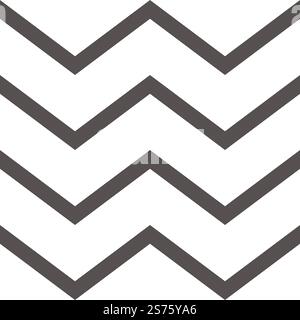Zig zags decorative adornment. Geometric motif, curved lines ornament, Christmas xmas vibes. Seamless pattern, wallpaper or wrapping paper decor, textile background print. Vector in flat style. Zig zags decorative adornment. Geometric motif, curved line Stock Vector
