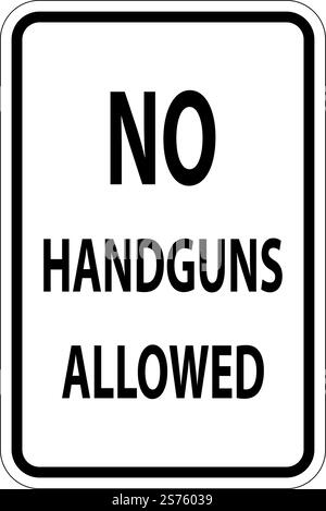 No Weapons Sign, No Handguns Allowed Stock Vector