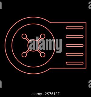 Neon pump washing machine red color vector illustration image flat style light. Neon pump washing machine red color vector illustration image flat style Stock Vector