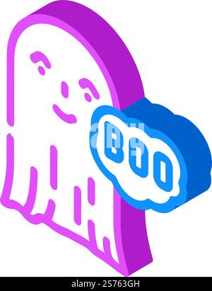 boo ghost isometric icon vector. boo ghost sign. isolated symbol illustration. boo ghost isometric icon vector illustration Stock Vector