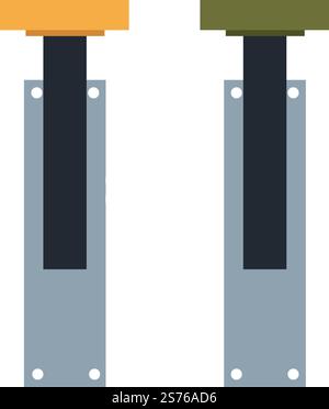 Switcher and buttons for tuning on and off, isolated elements of panel or gadget. Industrial electronic or electric device or instrument. Controller with toggles for switching. Vector in flat style. Panel with switchers and buttons for turn off Stock Vector