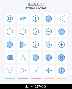 Symbols and Arrows 25 Blue icon pack including . arrow. start Stock ...