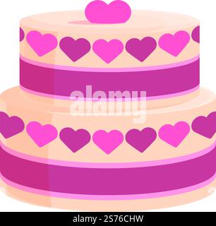 Wedding cake design icon cartoon vector. Cream party. Topper candle. Wedding cake design icon cartoon vector. Cream party Stock Vector