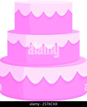 Couple wedding cake icon cartoon vector. Cream bride. Berry topper. Couple wedding cake icon cartoon vector. Cream bride Stock Vector