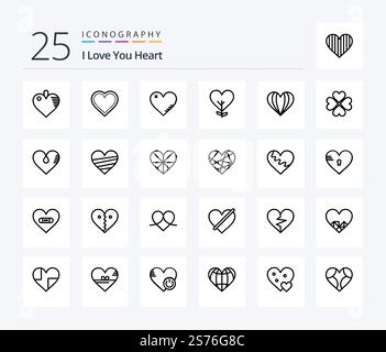 Heart Line 5 Icon Pack Including . like. emoji. love. like. Creative ...