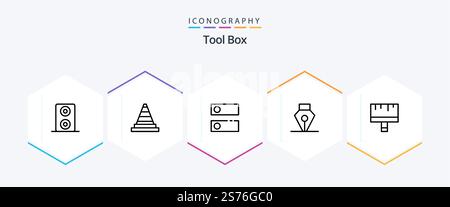 Tools 25 Line icon pack including . tools. tools. paint. art Stock Vector