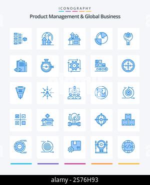 Product Managment And Global Business 25 Flat icon pack including ...