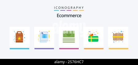 Ecommerce Flat 5 Icon Pack Including . code. cash. barcode. holiday. Creative Icons Design Stock Vector