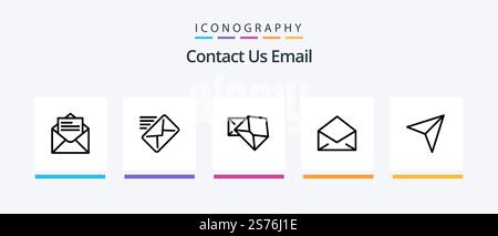Email Line 5 Icon Pack Including inbox. mail. email. email. add-mail. Creative Icons Design Stock Vector