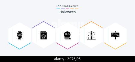 Halloween 25 Glyph icon pack including halloween. celebration. knowledge. scary. moon Stock Vector