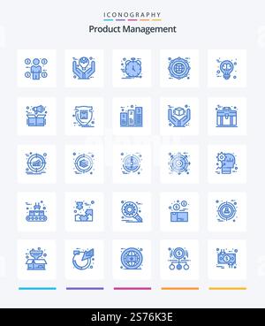 Product Management 25 Blue icon pack including clock. engineering ...