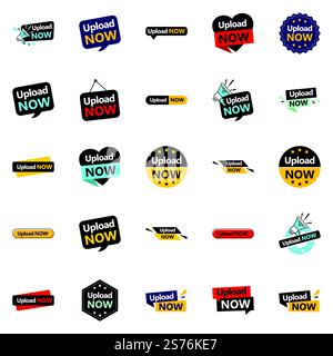 Maximize your marketing efforts with the Upload Now Vector Bundle 25 High Impact Designs Included Stock Vector