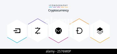 Cryptocurrency 25 Glyph icon pack including coin . crypto . crypto currency. coin Stock Vector