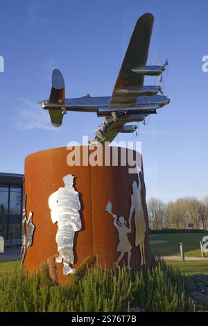 Lancaster Bomber sculpture at the International Bomber Command Centre, Lincoln Stock Photo