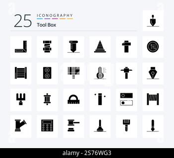 Tools 25 Solid Glyph icon pack including ladder. seo. signaling. preferences. tools Stock Vector