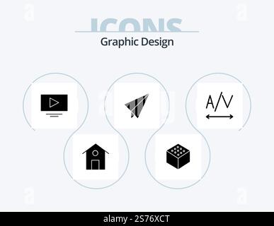 Design Glyph Icon Pack 5 Icon Design. . paper. tracking Stock Vector
