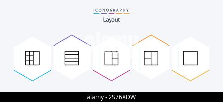 Layout 25 Line icon pack including . Stock Vector