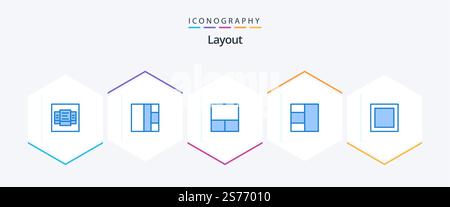 Layout 25 Blue icon pack including . maximize. Stock Vector