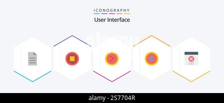 User Interface 25 Flat icon pack including message. error. interface. communication. ui Stock Vector
