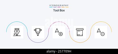 Tools Line 5 Icon Pack Including . putty. cursor Stock Vector