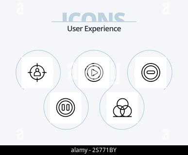 User Experience Line Icon Pack 5 Icon Design. . map. germs. location. love Stock Vector
